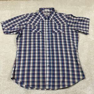 VTG Levi’s Shirt Mens XL 80s Pearl Snap Western Rodeo Cowboy Plaid Button Up